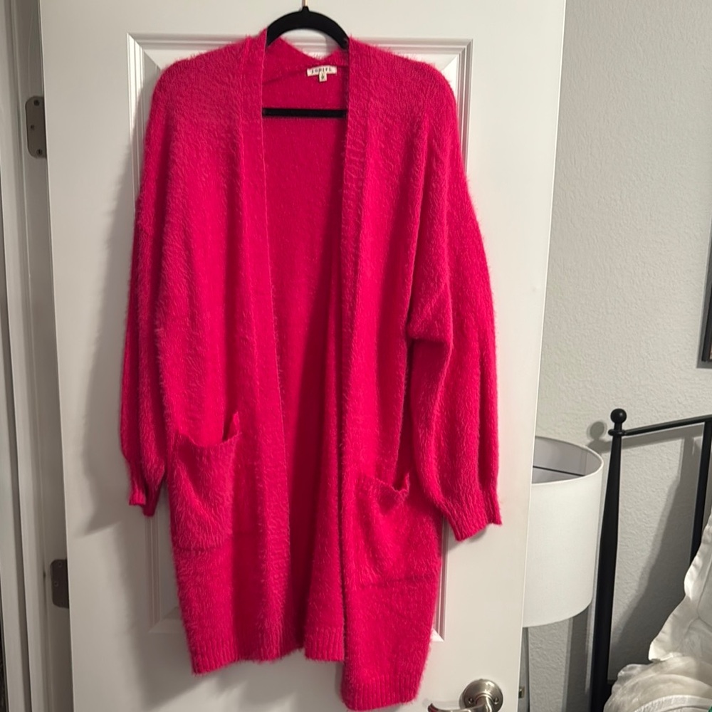 JODIFL Pink Knit Cardigan Sweater